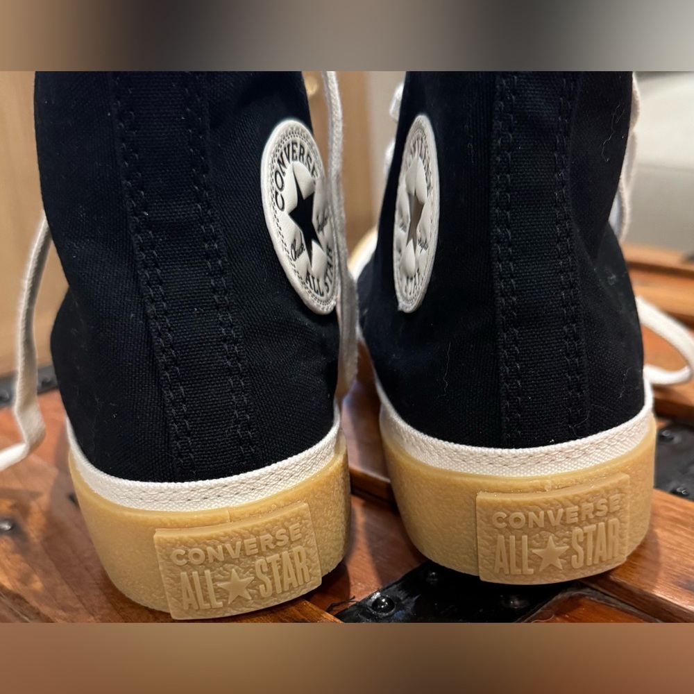 Converse Black High Top Sneakers with Gum Sole - Picture 7 of 10
